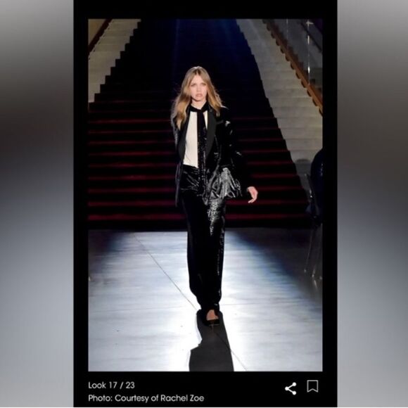 NWT Rachel Zoe Velvet Black Blazer Shimmer Double Breasted Size M - Picture 5 of 11